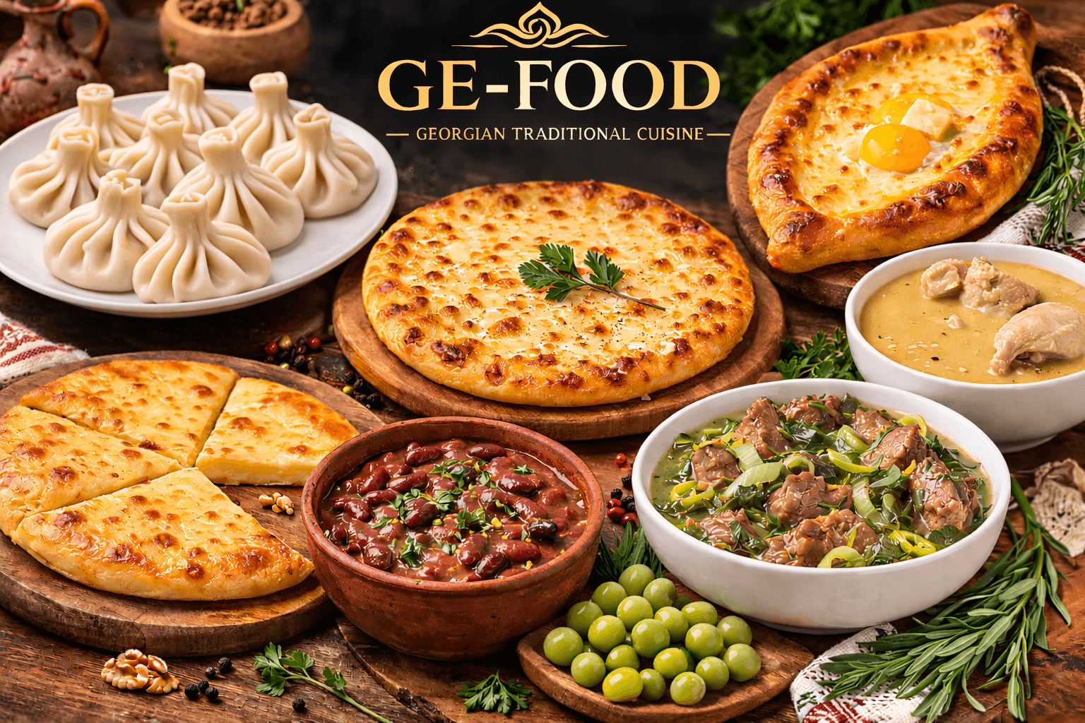 Freshly baked Adjaruli khachapuri.